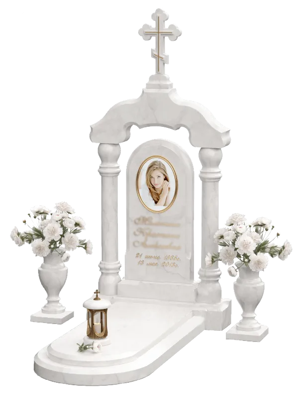 Памятники из белого мрамора